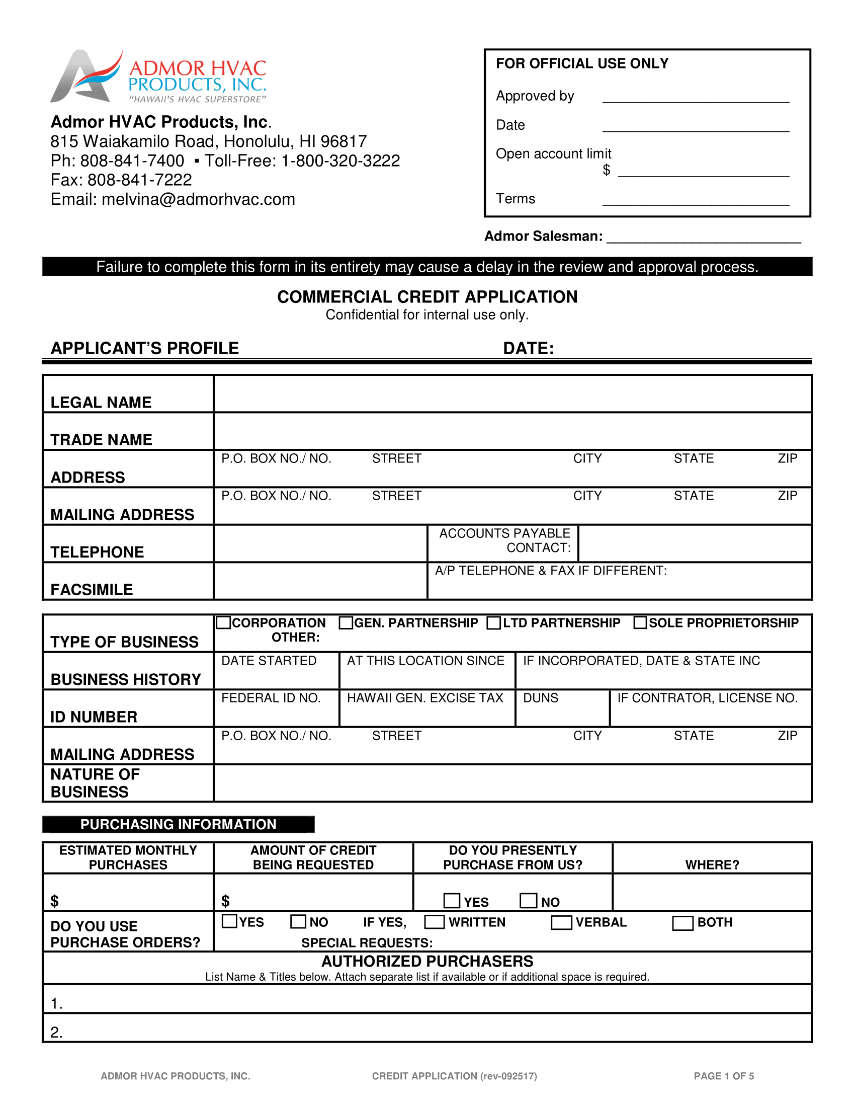 WARRANTY CLAIM FORM